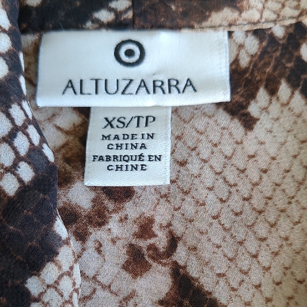 Altuzarra Beige and Brown Patterned Blouse NWT - Picture 5 of 9